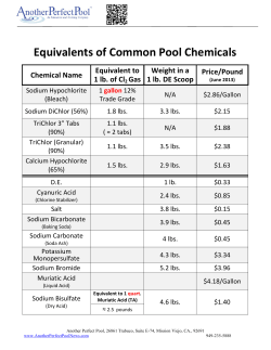Equivalents of Common Pool Chemicals