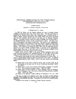 ECOLOGICAL OBSERVATIONS ON TWO PUERTO