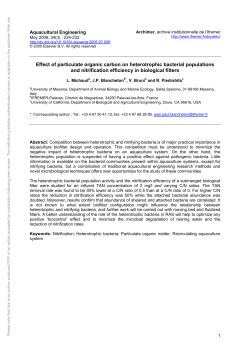 Effect of particulate organic carbon on heterotrophic