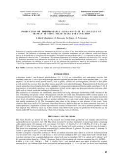 47 PRODUCTION OF THERMOSTABLE ALPHA