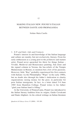 MAKING ITALIAN NEW: POUND`S ITALIAN BETWEEN DANTE AND