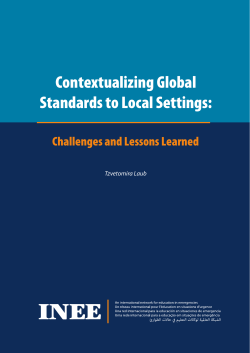 Contextualizing Global Standards to Local Settings: Challenges and