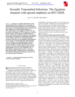 Sexually Transmitted Infections: The Egyptian situation with special