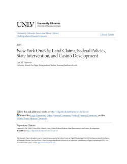 New York Oneida: Land Claims, Federal Policies, State Intervention