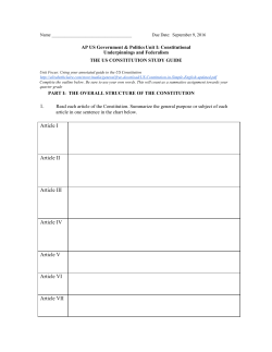 1. Article I Article II Article III Article IV Article V Article VI Article VII