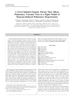 A Novel Inhaled Organic Nitrate That Affects Pulmonary