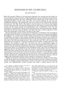 MONEYERS IN THE 1130 PIPE ROLL