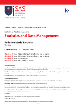 Statistics, Data management