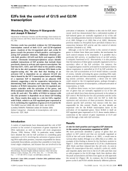 E2Fs link the control of G1/S and G2/M transcription