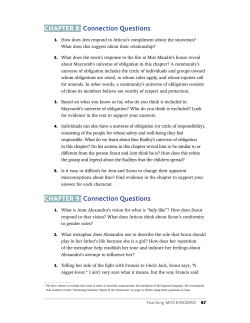 CHAPTER 8: Connection Questions CHAPTER 9: Connection