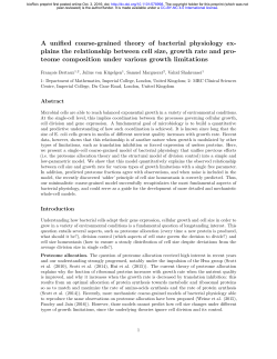 A unified coarse-grained theory of bacterial physiology