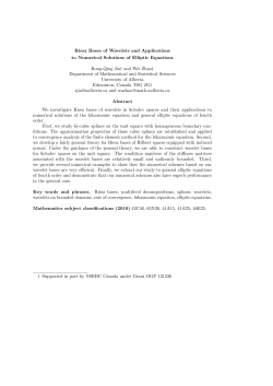 Riesz Bases of Wavelets and Applications to Numerical Solutions of