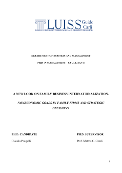A NEW LOOK ON FAMILY BUSINESS INTERNATIONALIZATION
