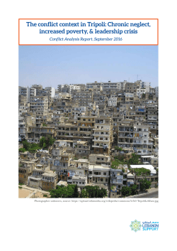 The conflict context in Tripoli - Civil Society Knowledge Centre