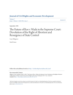 The Future of Roe v. Wade in the Supreme Court