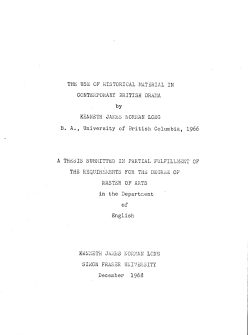 The use of historical material in contemporary British drama