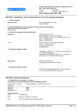 Mould Release Agent Wax P 500 MSDS