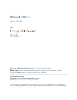 Free Speech Federalism - University of Michigan Law School