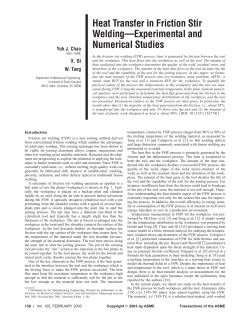 Heat Transfer in Friction Stir Welding&mdash;Experimental
