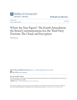 The Fourth Amendment, the Stored Communications Act, the Third