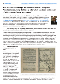 Five minutes with Felipe Fernandez-Armesto: &ldquo;Hispanic America is