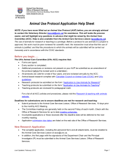 Animal Use Protocol Application Help Sheet