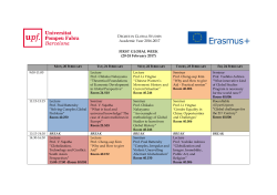 FIRST GLOBAL WEEK (20-24 February 2017) Academic Year