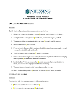 Punctuation Answer Key