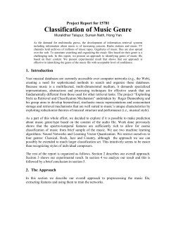 Classification of Music Genre