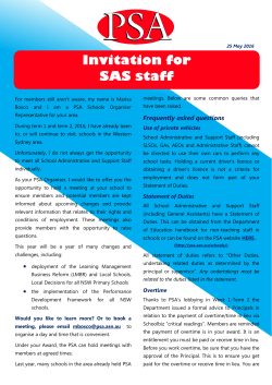 Invitation for SAS staff - Public Service Association