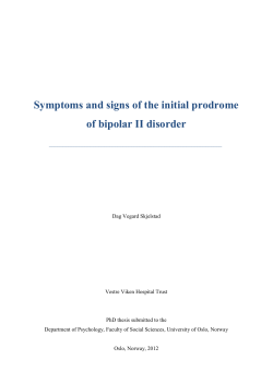 Symptoms and signs of the initial prodrome of bipolar II disorder