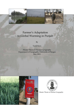Farmer`s Adaptation to Global Warming in Punjab - (BORA)