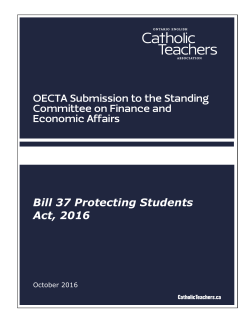 Bill 37 Protecting Students Act, 2016