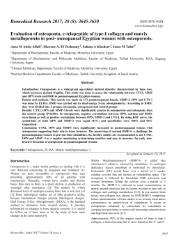 Evaluation of osteopontn, c-telopeptide of type