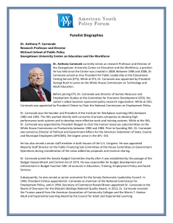 Presenter Biographies - American Youth Policy Forum