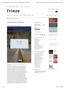 Frieze Magazine | Archive | Archive | 19th Biennale of Sydney