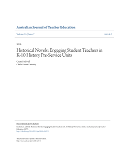 Engaging Student Teachers in K-10 History Pre