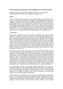 Product design and business model strategies for a circular economy