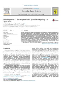 Enriching semantic knowledge bases for opinion mining in big data