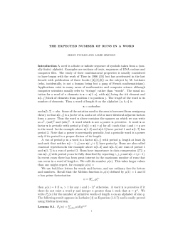 The expected number of runs in a word