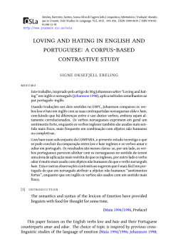 loving and hating in english and portuguese: a corpus