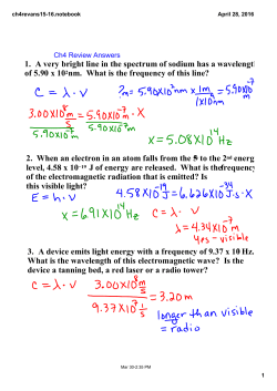 1. A very bright line in the spectrum of sodium has a wavelength of