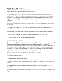 Preparing a Cover Letter
