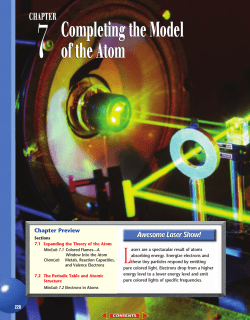 Chapter 7: Completing the Model of the Atom