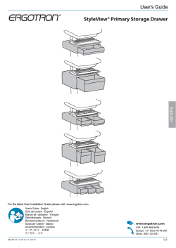 StyleView® Primary Storage Drawer User`s Guide
