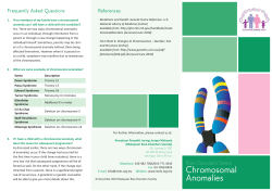 Chromosomal Anomalies - Malaysian Rare Disorders Society