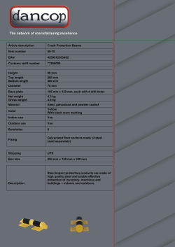 Article description Crash Protection Beams Item number 60