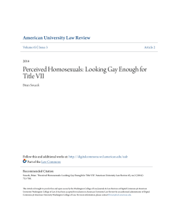 Perceived Homosexuals: Looking Gay Enough for Title VII