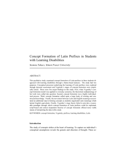 Concept Formation of Latin Prefixes in Students with Learning