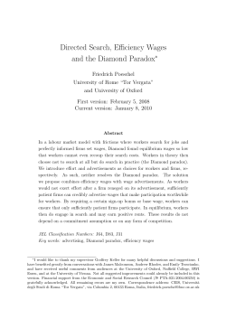 Directed Search, Efficiency Wages and the Diamond Paradox